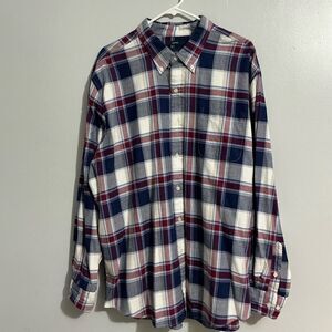 Saddlebred Men's Blue and Red Plaid Shirt size L and XXL-worn once for pictures